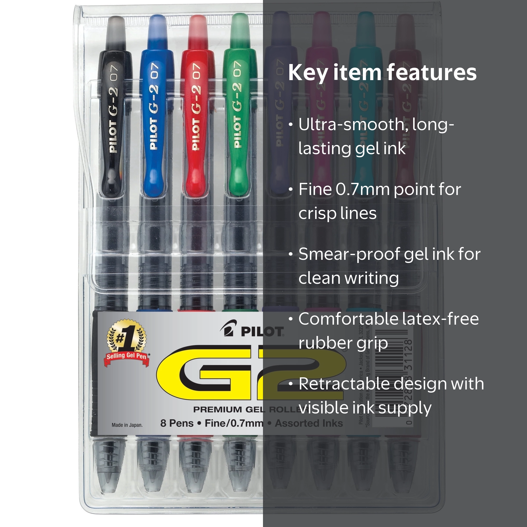 Pilot, Gel Pen, 0.7 mm fine point, Assorted Ink 8 ct - Walmart.com