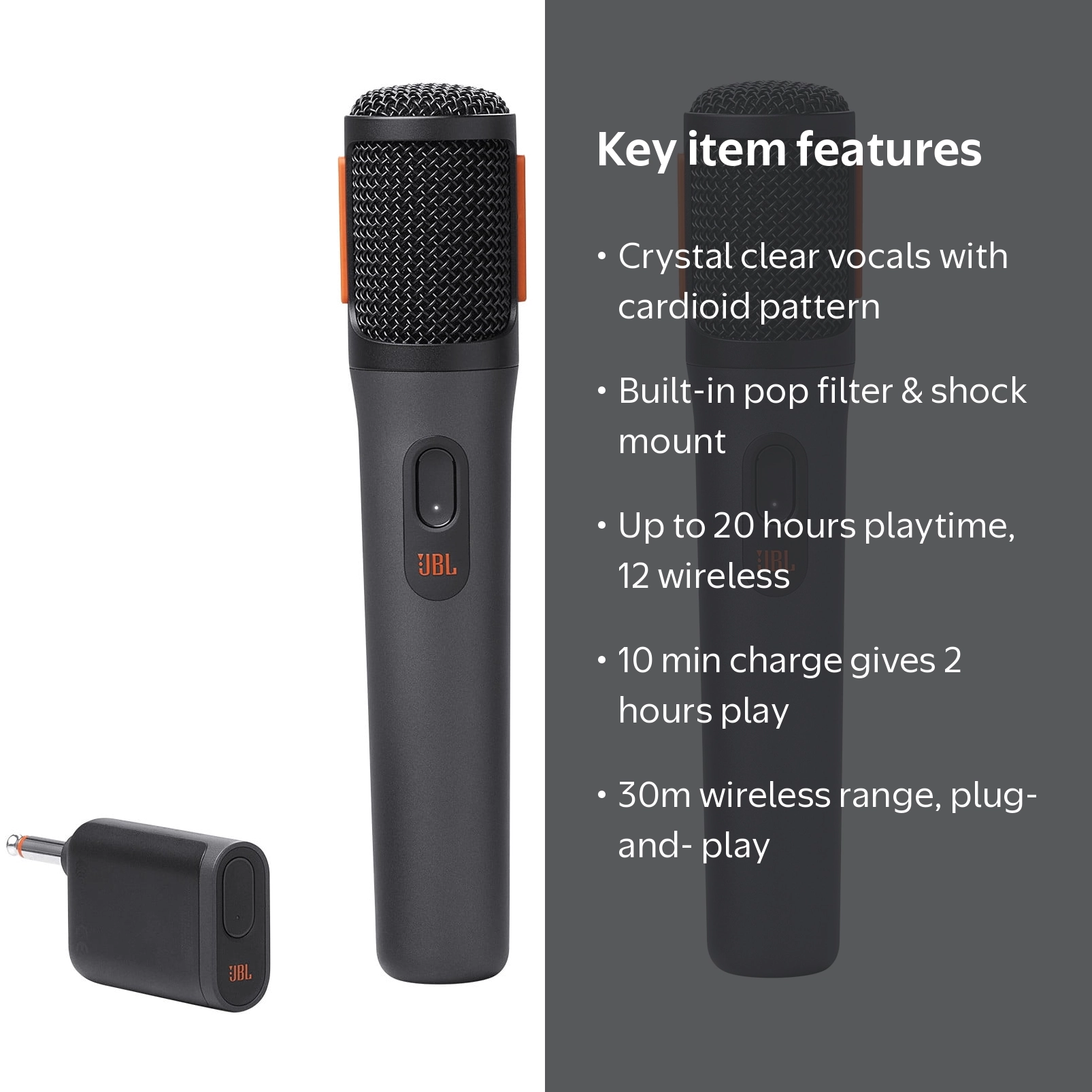 JBL, Wireless Microphone, 20 Hours Battery, Compatible with