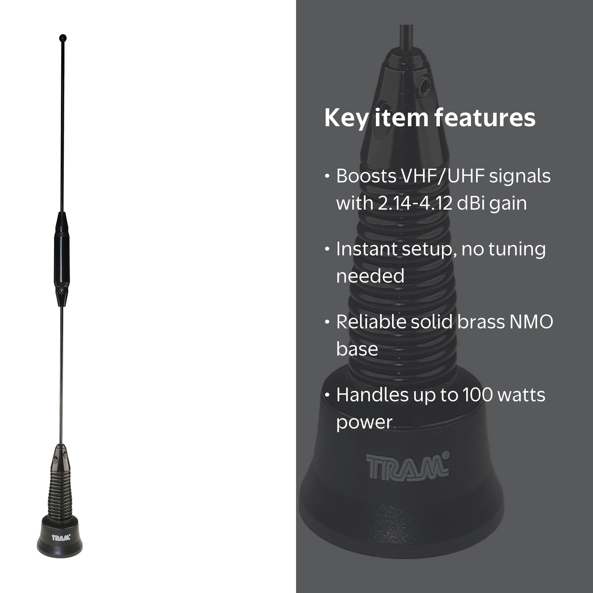 Tram 150 to 170/440 to 520/800 to 960 MHz 4.12-dBi Gain 17-1/2-In