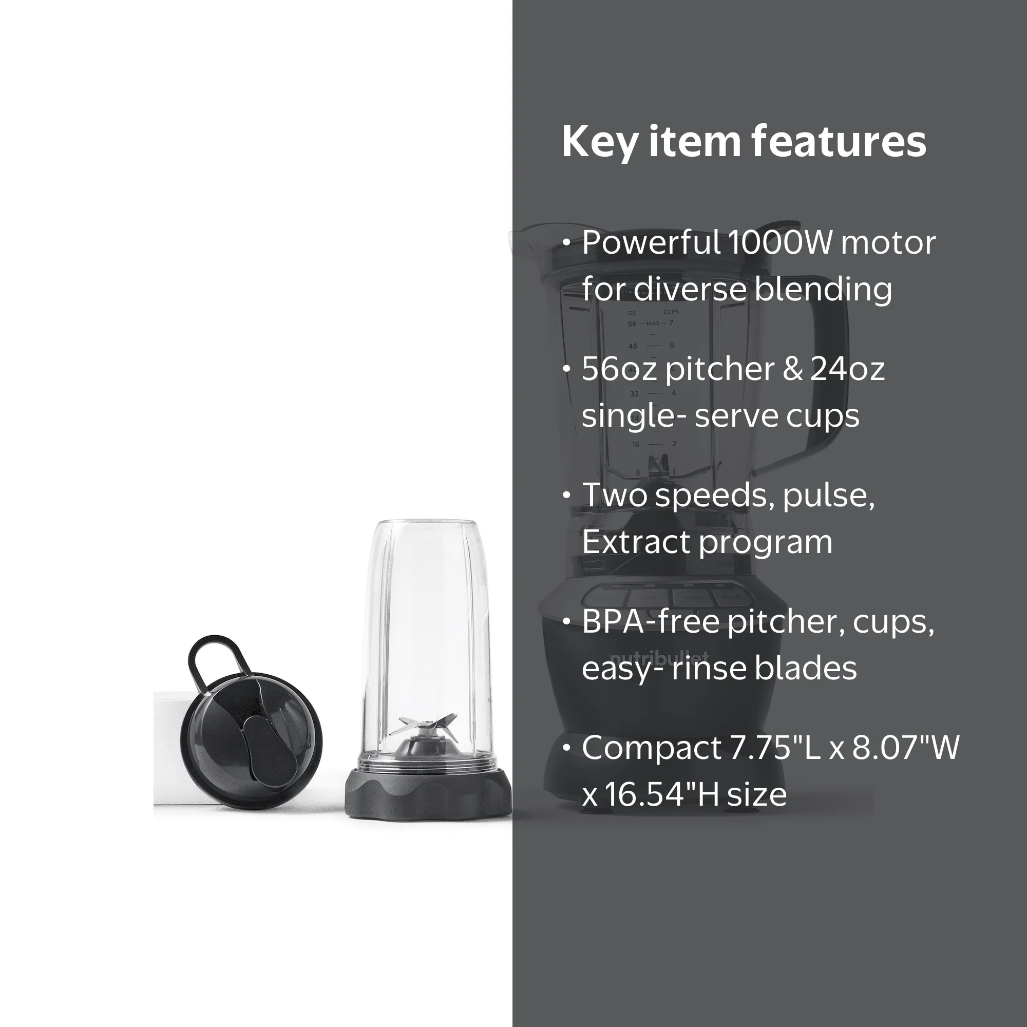 Nutribullet 56 oz. Full Size & Single Serve Smoothie Blender Combo