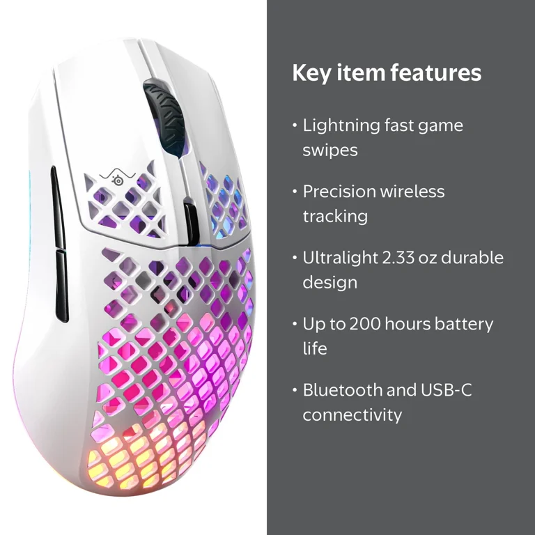 Free Shipping! SteelSeries Aerox 3 Wireless Honeycomb RGB Optical