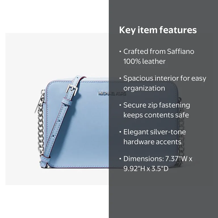 モルフォブルー Michael Kors Women's Jet Set Large Saffiano Leather Crossbody Bag