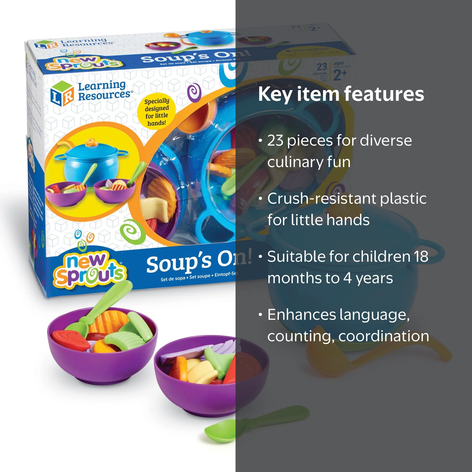 Learning Resources New Sprouts Soup's On!, Pretend Play Food, Ages