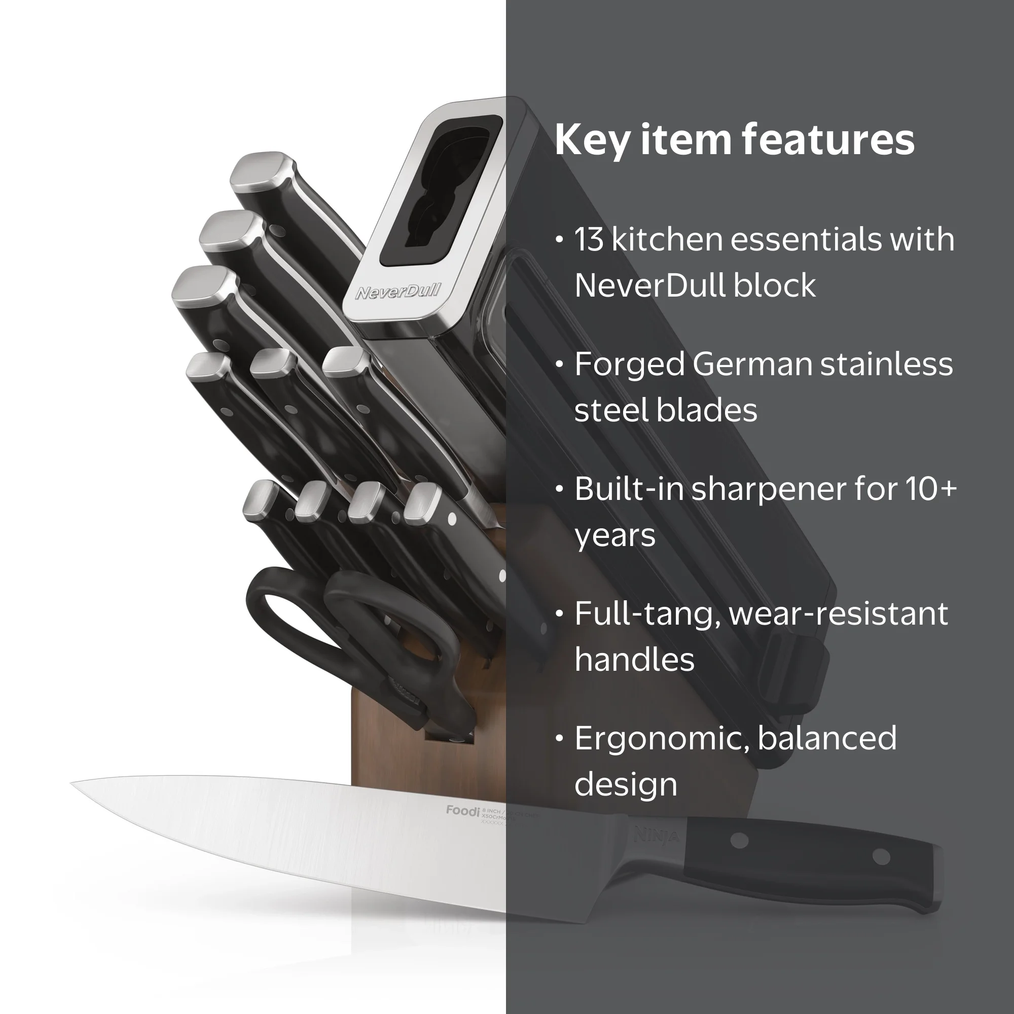 Ninja Foodi NeverDull Premium Wood Series Knife System, 13pc with