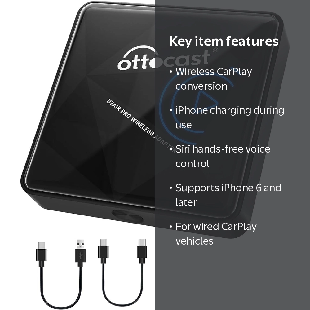 Ottocast, Wireless CarPlay Adapter, U2Air Pro, supports iPhone
