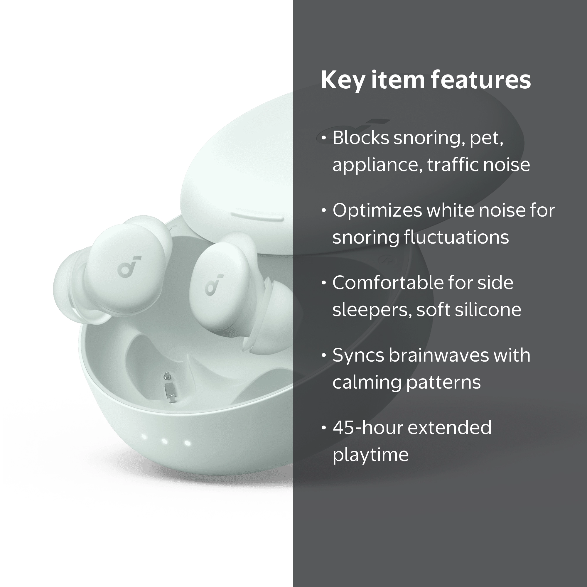 Soundcore, Sleep Earbuds, Smart Active Noise Cancelling, 45H