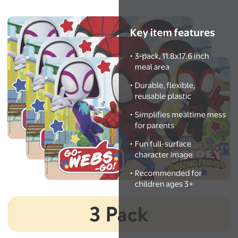 Zak Designs Spiderman Kids Placemat - Walmart.com