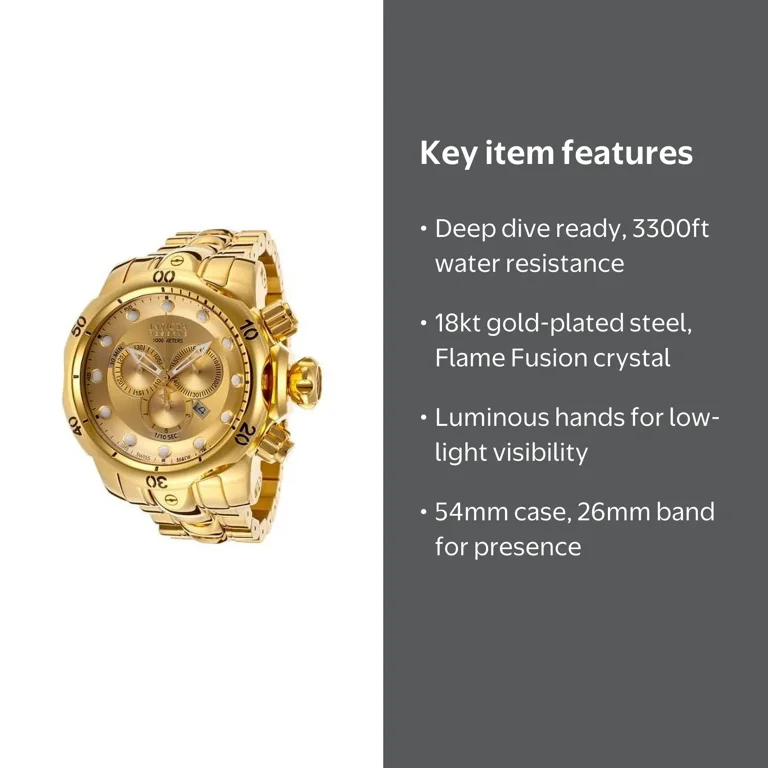 Invicta Men's Venom Reserve Chronograph 18K Gold Plated Steel Gold
