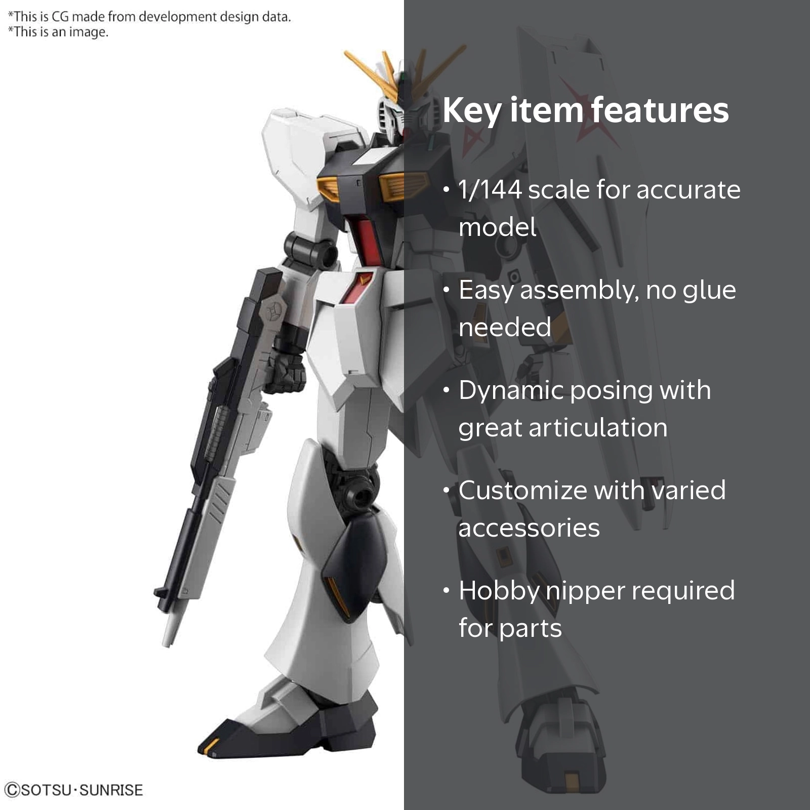Bandai Gundam Universal RX-93 V Gundam Entry Grade 1/144 - Walmart.com