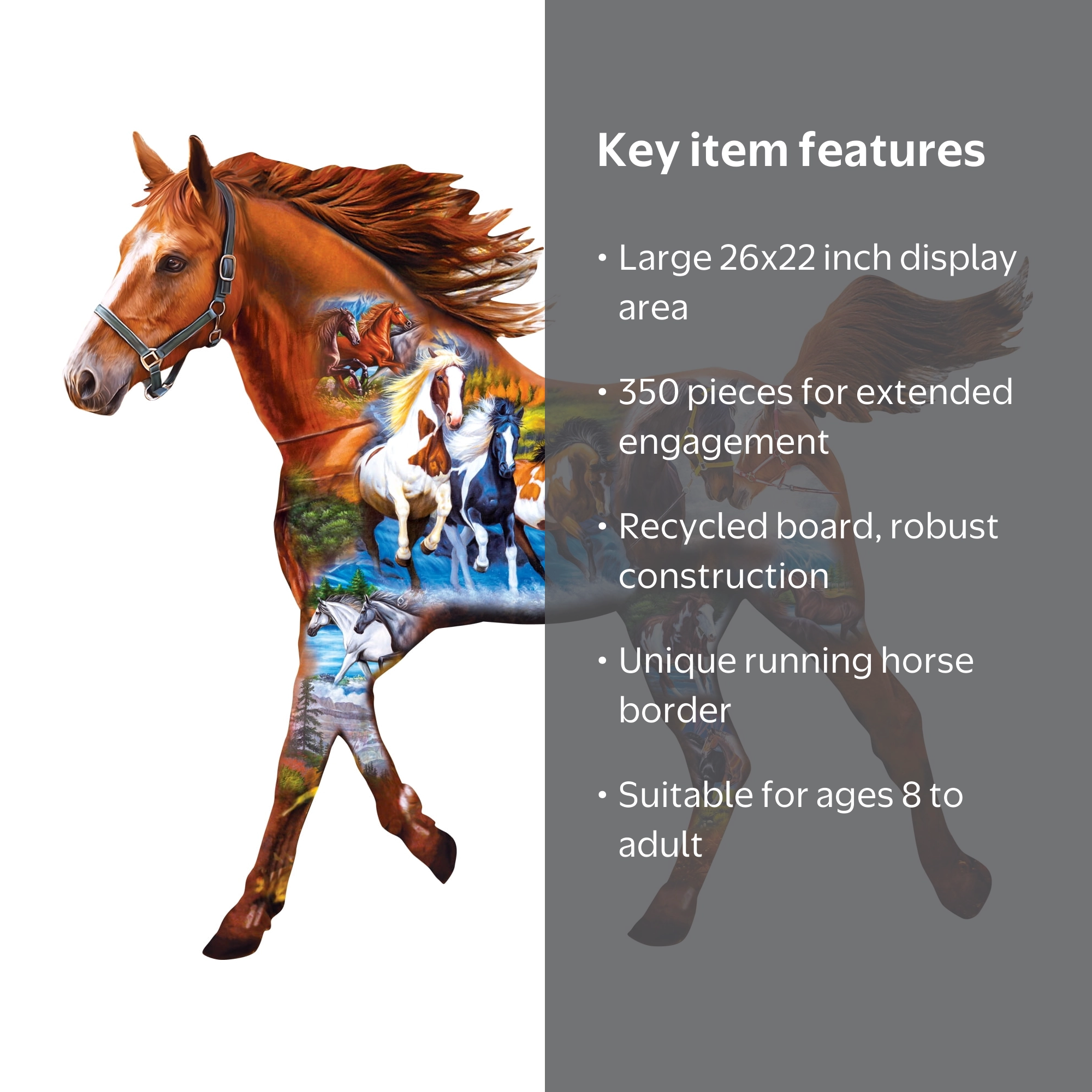 Cra-Z-Art Big Shaped 350-Piece Running Horse Jigsaw Puzzle