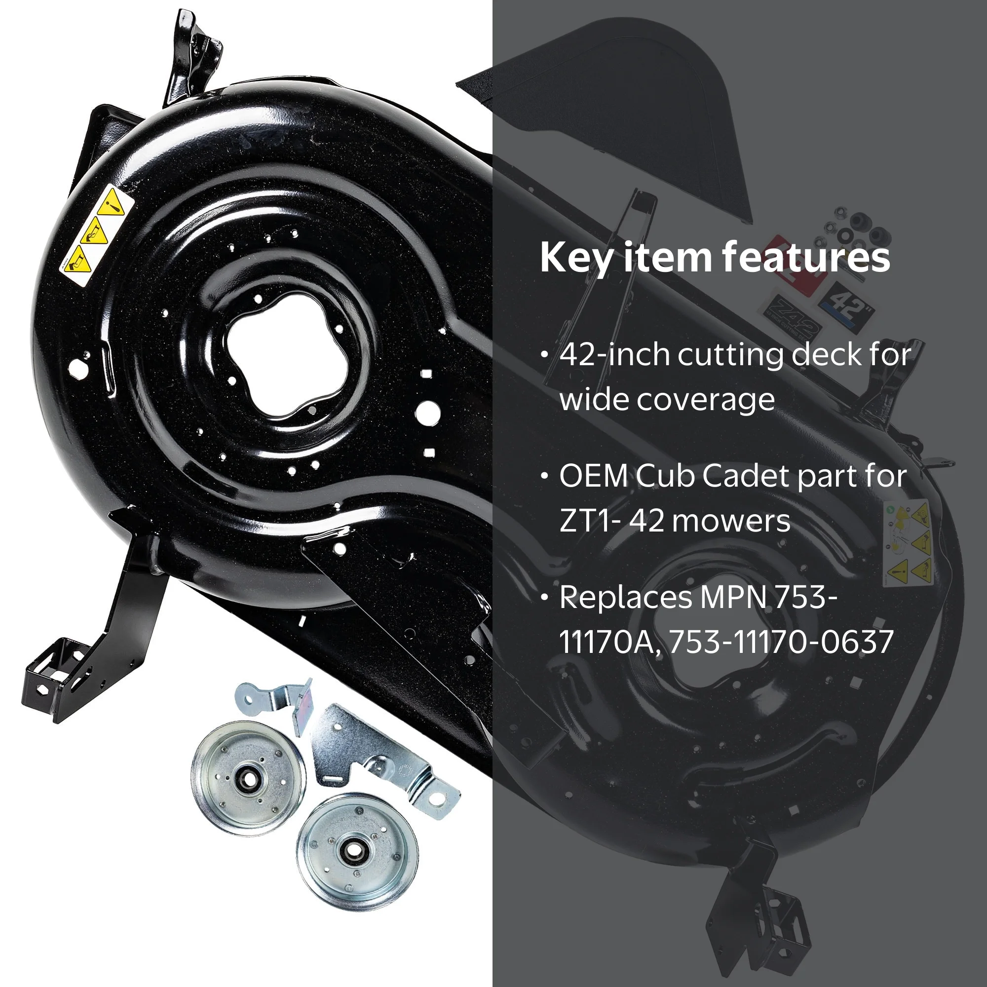 yuto pit CUB CADET 753-11170A-0637 Power Black 42