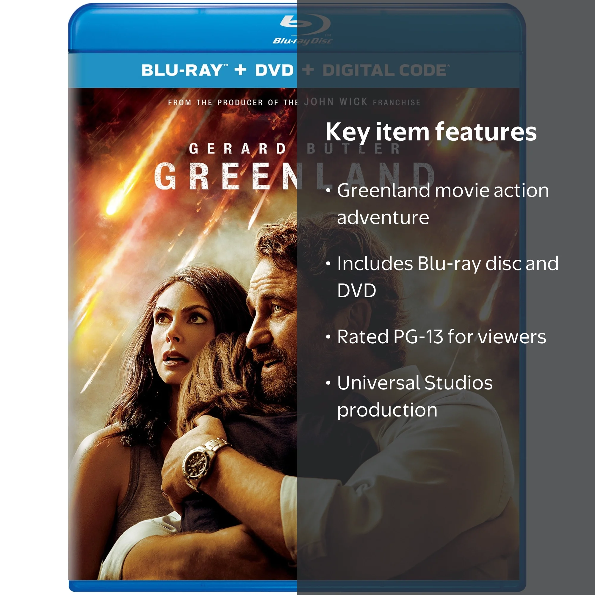 Greenland Blu-ray DVD, PG-13 Action Adventure Movie, Universal