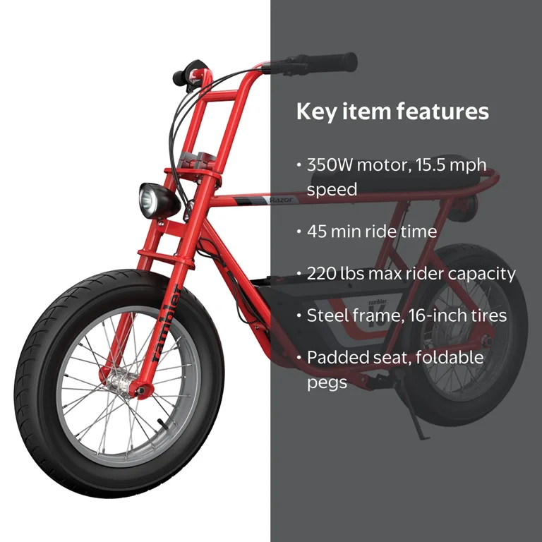 red electric bicycles Troxus Lynx Plus E-Bike, Non Folding, 750 Watts, Bixby and stunning red Revv1 FS Moped-Style Electric Bike
