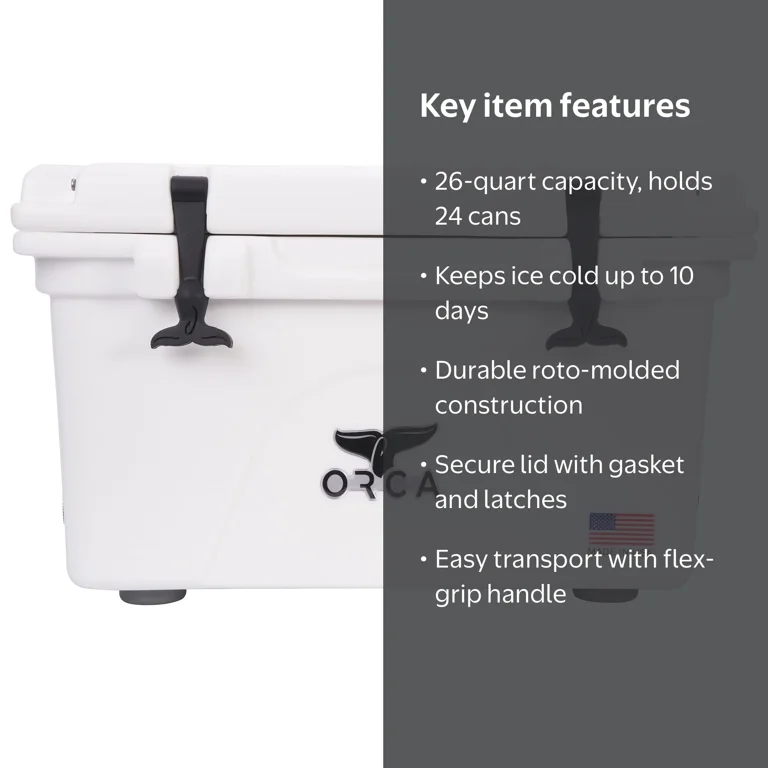 ORCA 26 Quart Hard Sided Cooler, White - Walmart.com