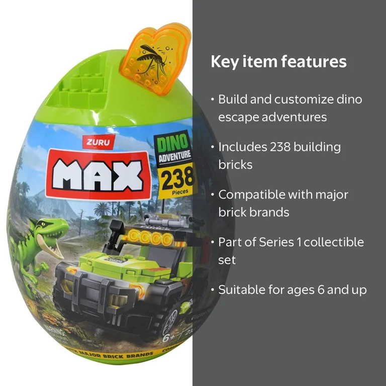 Zuru Max Build More Dino Escape Egg Capsule with 238 Bricks
