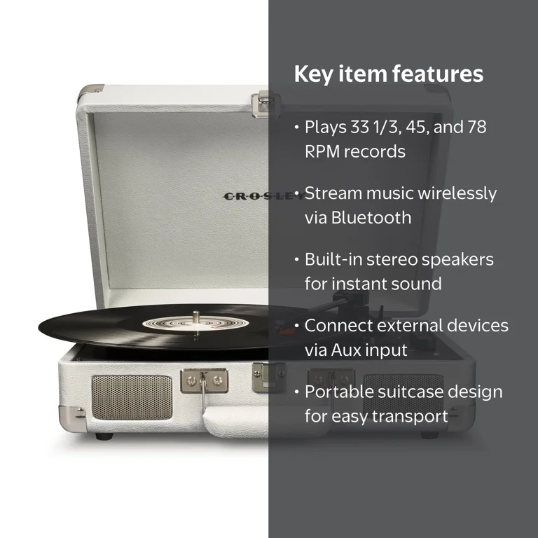 Crosley Cruiser Deluxe Vinyl Record Player with Speakers and