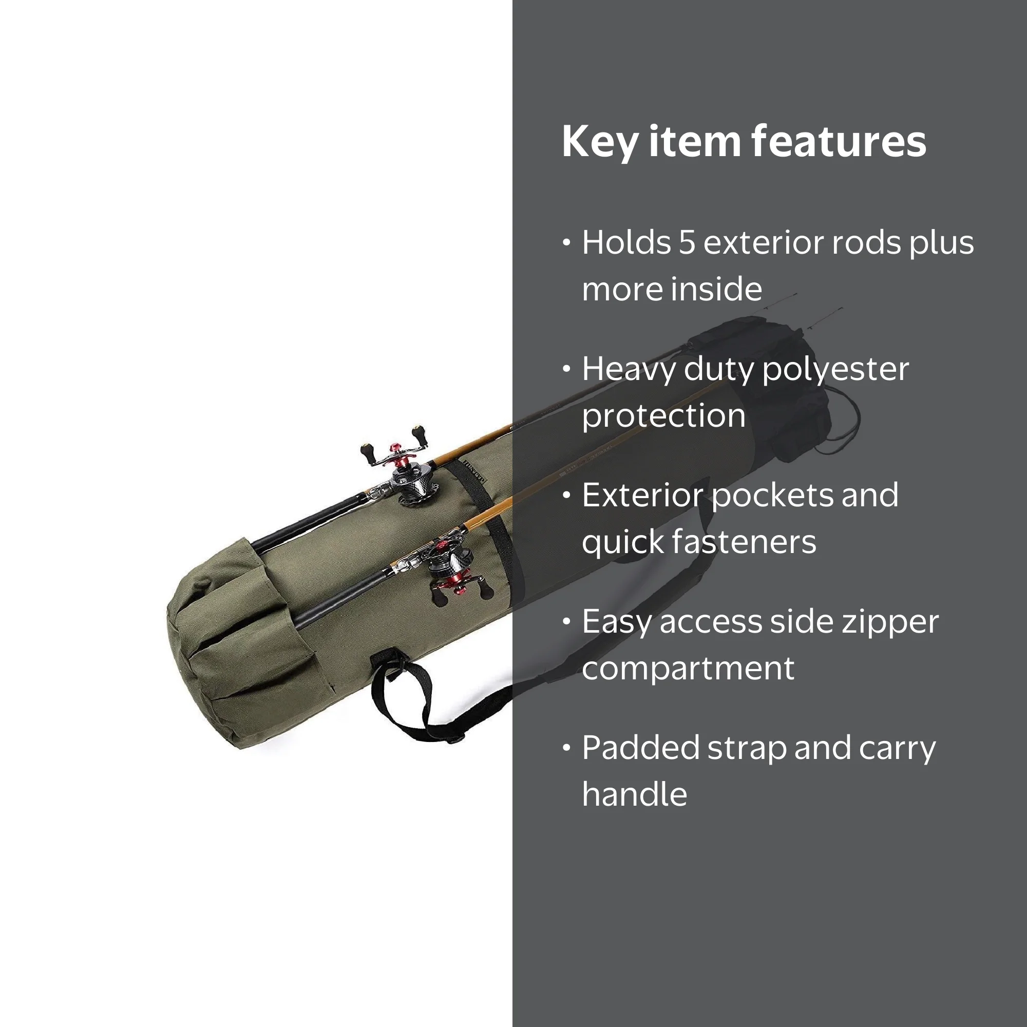 Walmart Heavy Duty Fishing Rod Storage Holder & Travel Carry Case Bag -  Walmart.com