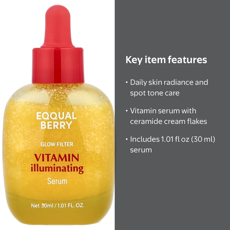 EQQUALBERRY Glow Filter, Vitamin Illuminating Serum, 1.01 fl oz