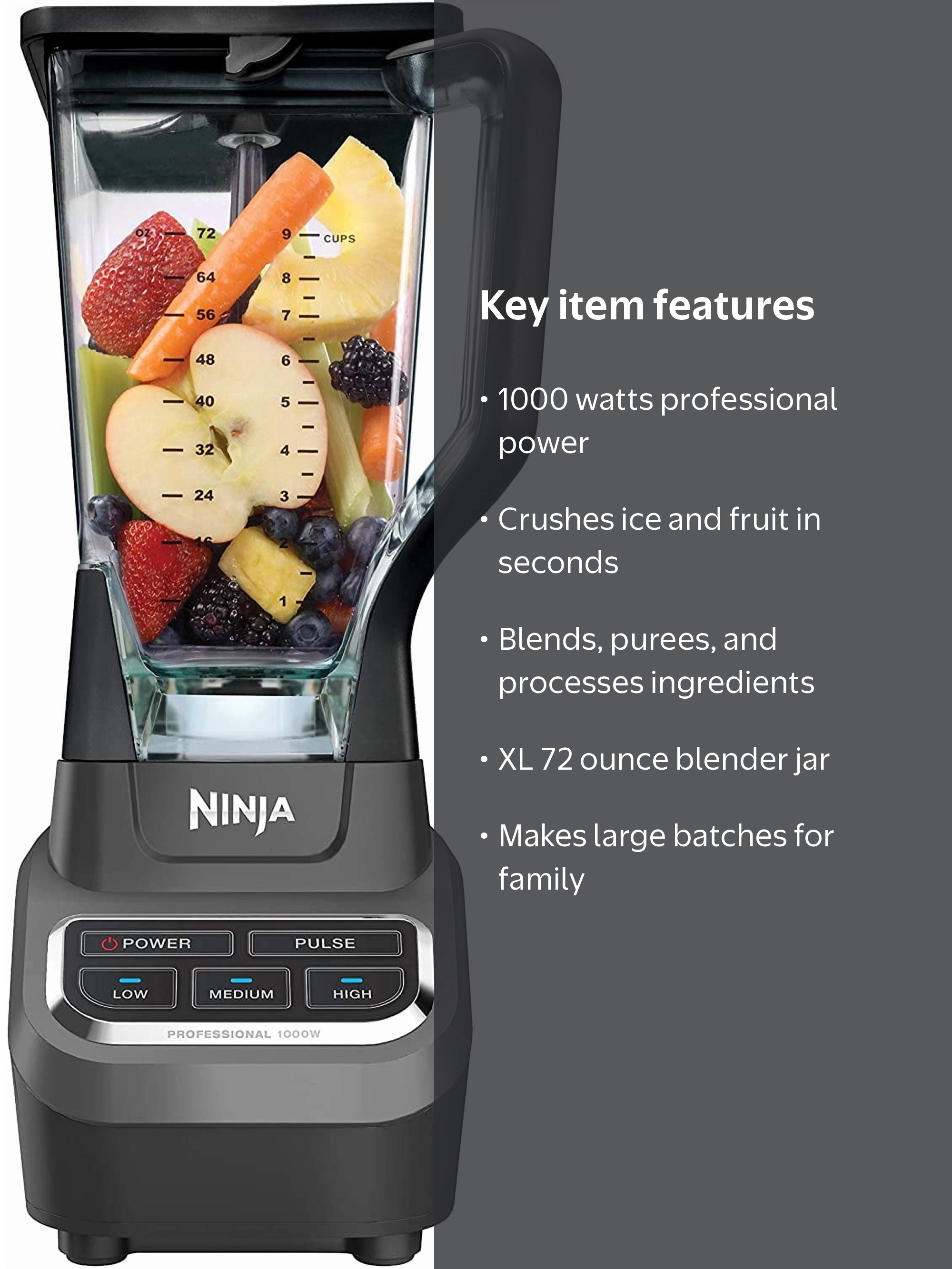 Ninja Professional 1000-Watt Blender BL610, 72 Oz, with Blast