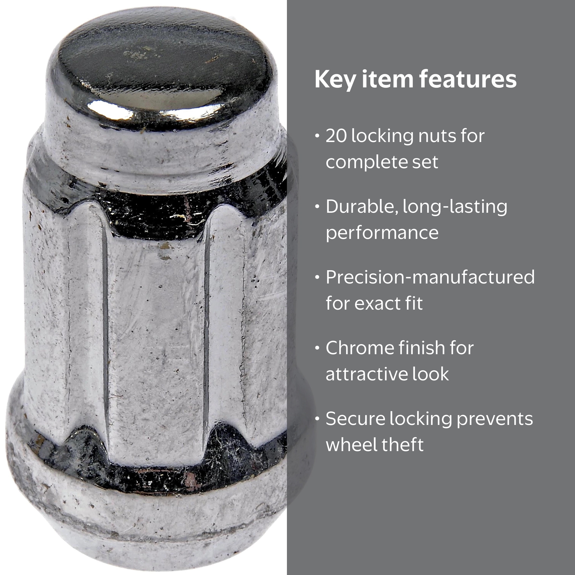 Dorman 711-355 Wheel Lock Set for Specific Models, Chrome (Pack of