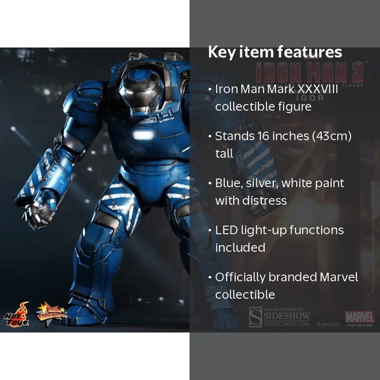 Iron Man 3 16 Inch Action Figure Movie Masterpiece Series - Iron