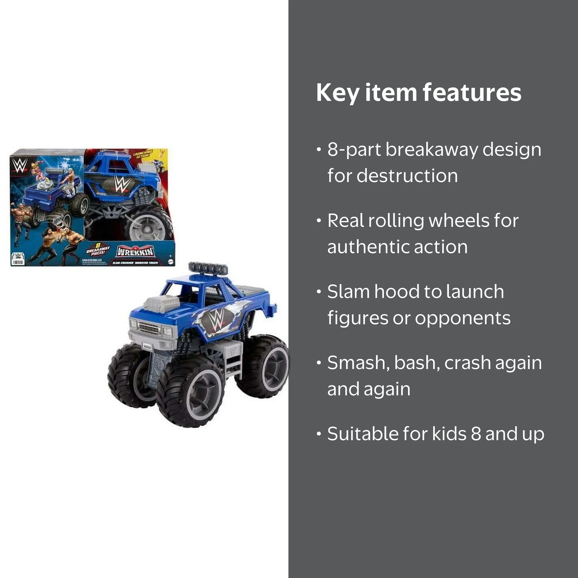 週刊MONSTER TRUCK 4WD Mattel, WWE Vehicle Wrekkin Slam Crusher Monster Truck - Walmart.com