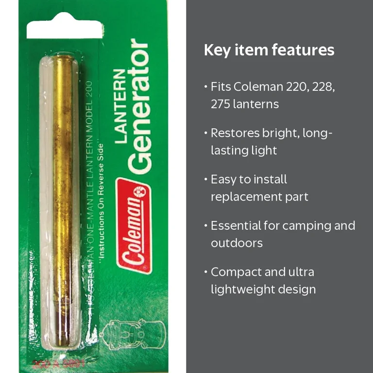 Coleman Generator T44, Two-Mantle Camping Lanterns, Fits Models