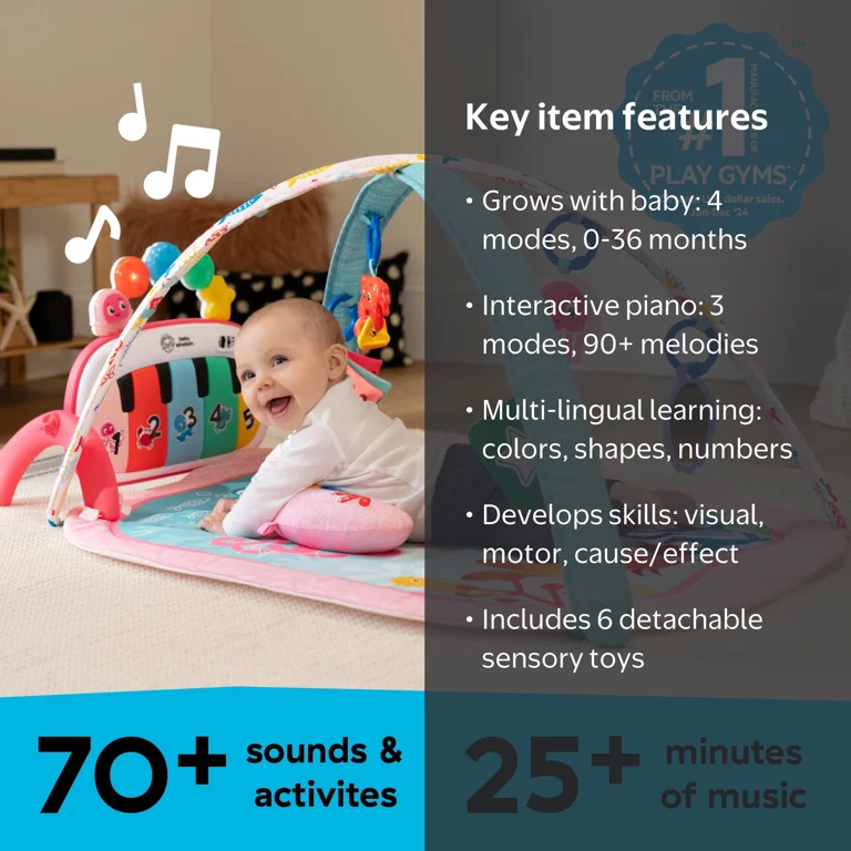 Baby Einstein, Baby Piano, Jellyfish Jamboree, Pink - Walmart.com