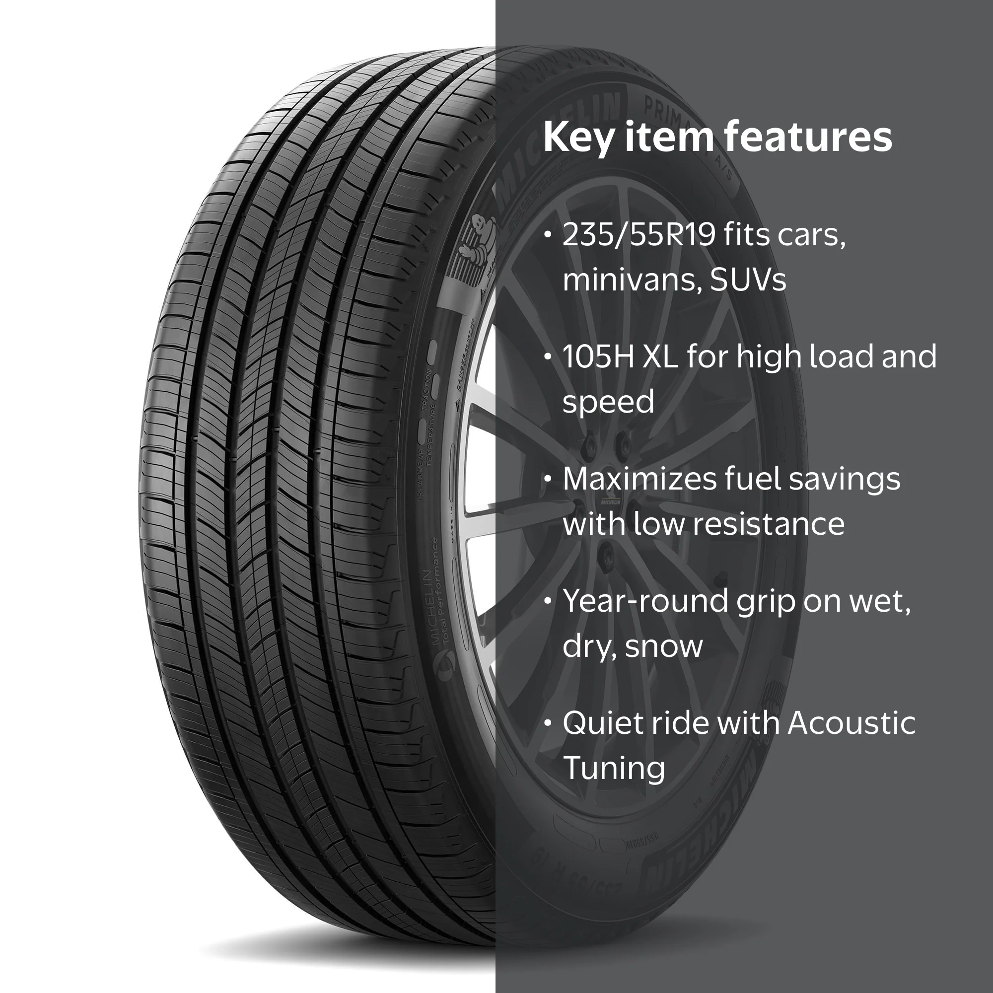 ボルボ純正MICHELIN スタッドレス235/55R19 Michelin Primacy A/S 235/55R19 105H XL - Walmart.com