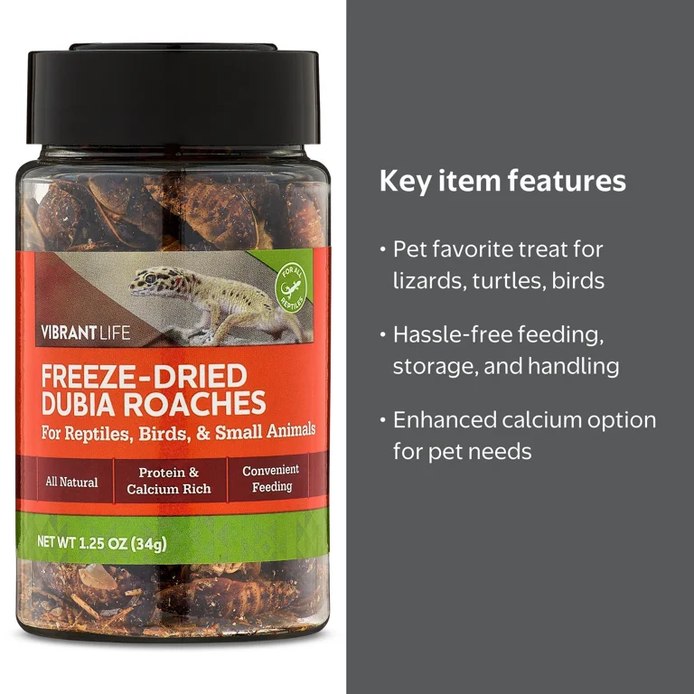 Vibrant Life Freeze-Dried Dubia Roaches for Reptiles, Birds