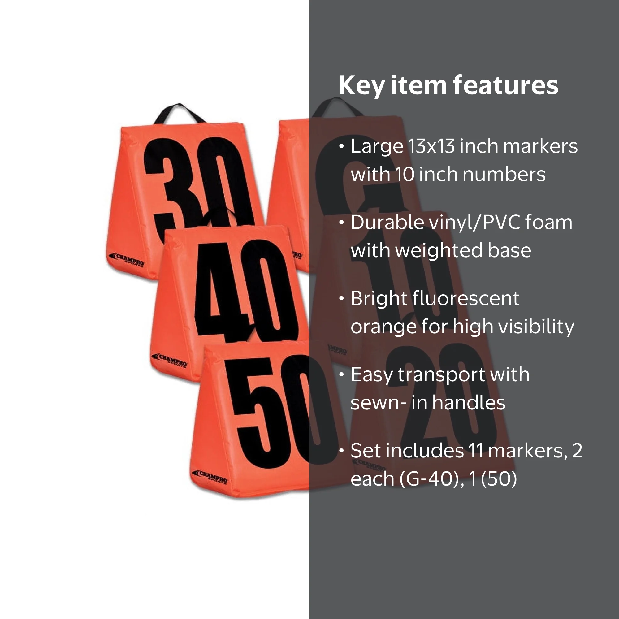 Champro Sports Solid Weighted Football Yard Markers - Walmart.com