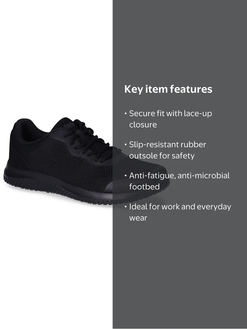 TredSafe Men's Chad Slip-Resistant Shoes, Lace-Up, Knitted Textile