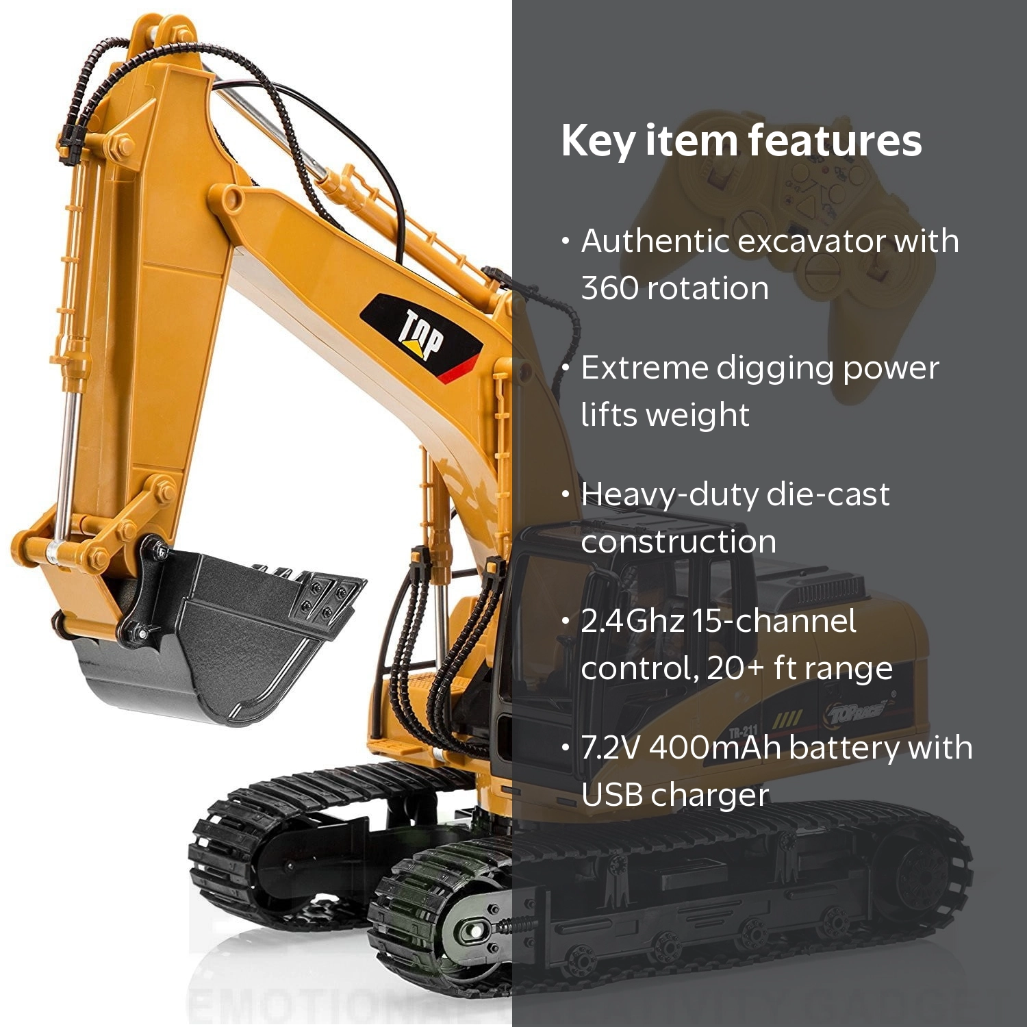 Big Daddy, Construction RC Toy, BD-1310, Full Functional Excavator
