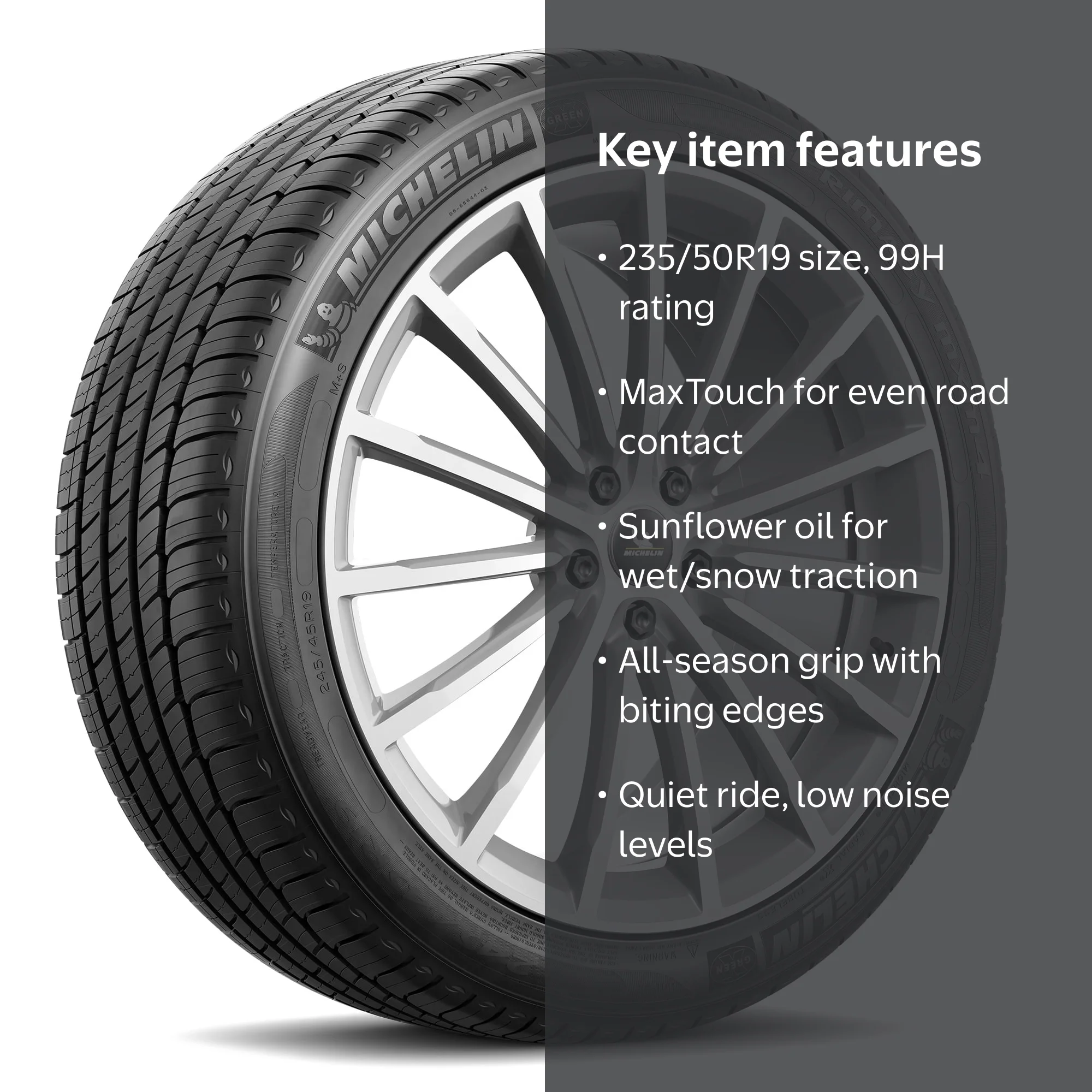 Michelin, All-Season Tire, 235/50R19 99H, MaxTouch Control