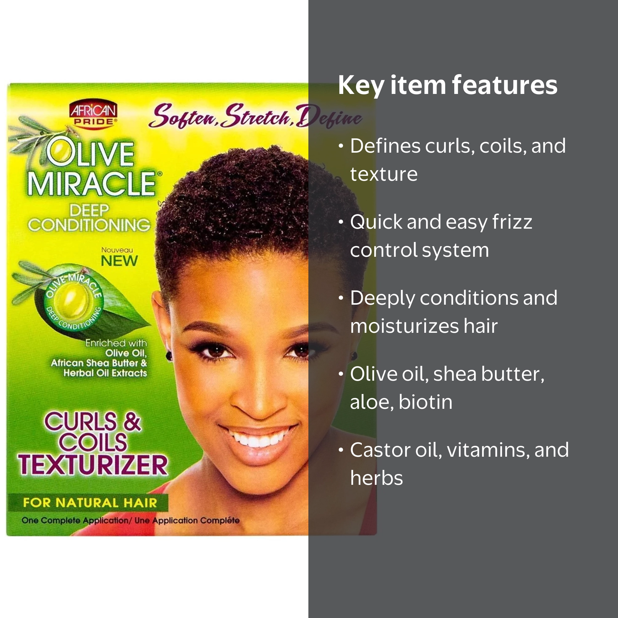 African Pride Olive Miracle Texturizer, Curl Enhancing, Deep