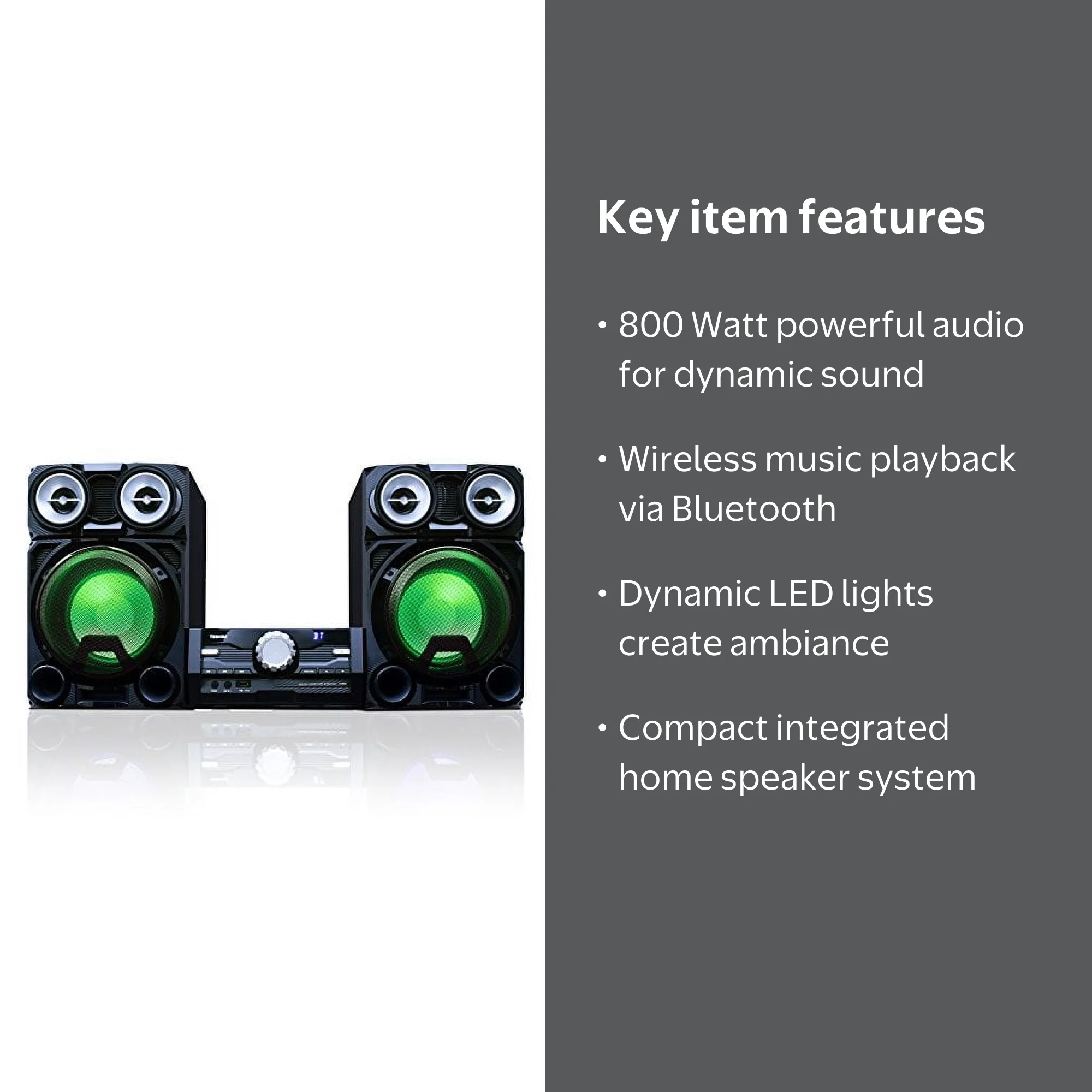 Toshiba TY-ASW8000 Bluetooth 800W Stereo Sound System: Wireless