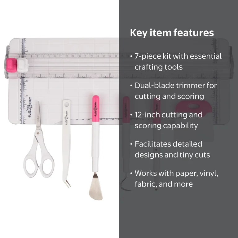 Hello Hobby Craft Vinyl Die-Cutting Accessory Tool Kit, Pink, 7