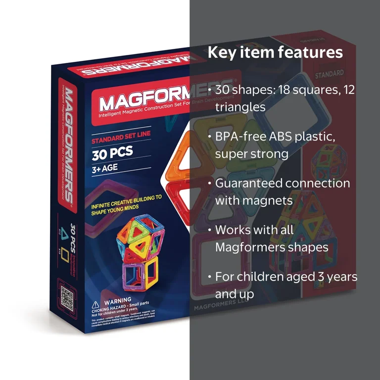 Magformers Magnetic Building Toys for Kids - Basic Rainbow Set