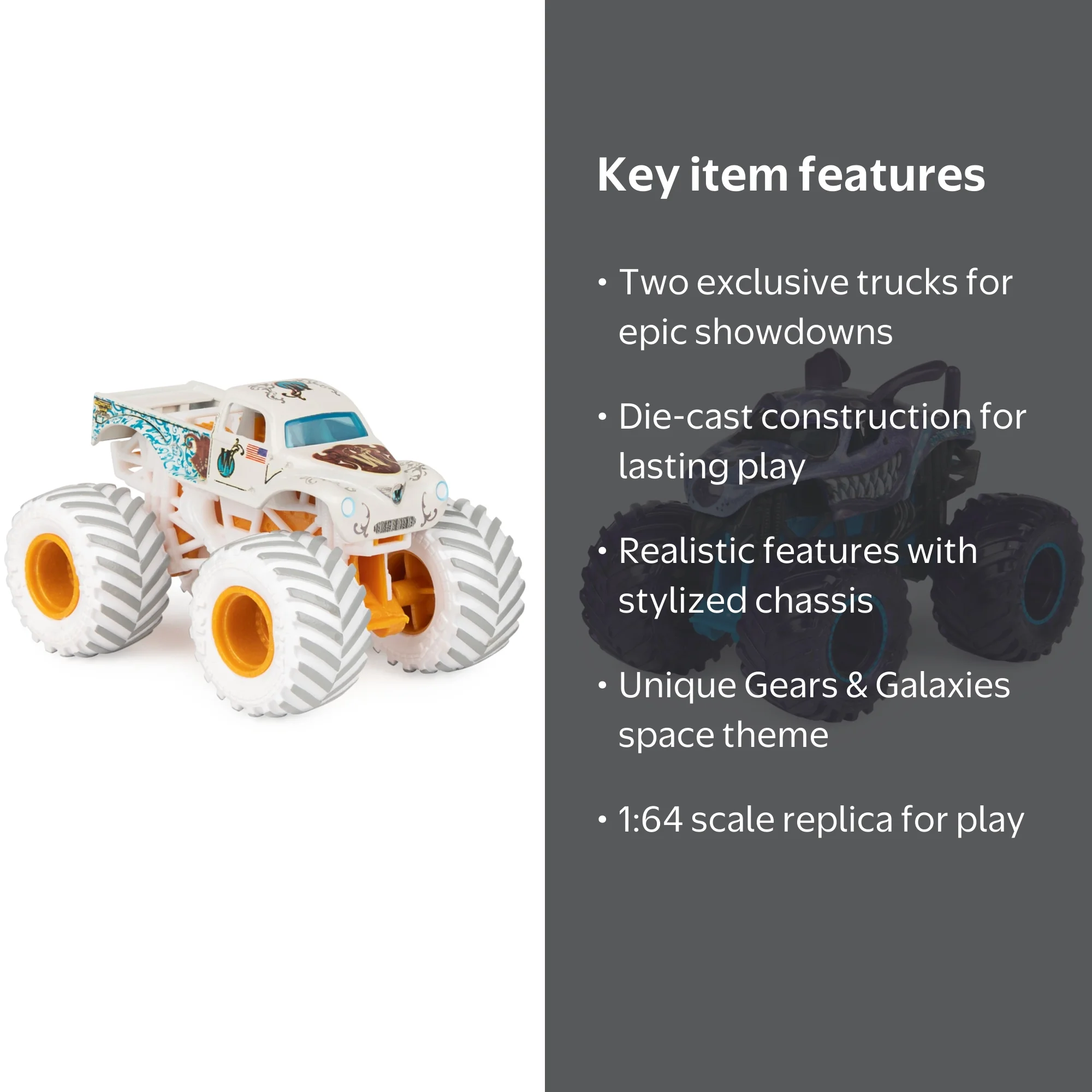 Monster Jam Gears vs Galaxies 1:64 Scale Die-Cast Truck Toy, Max-D