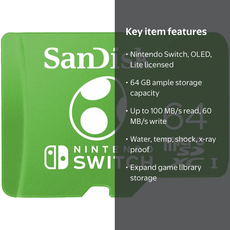 SanDisk 64GB MicroSDXC Memory Card, Licensed for Nintendo Switch