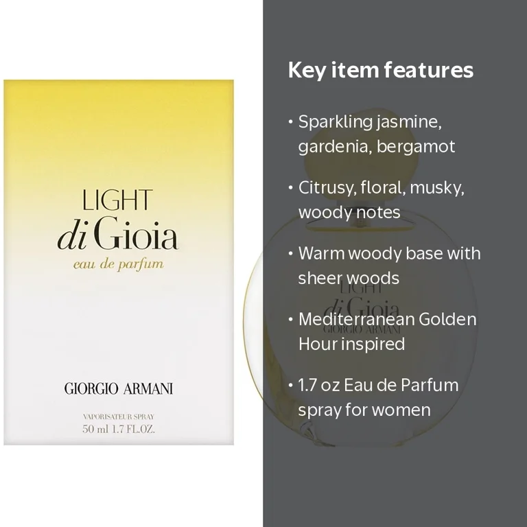 Giorgio Armani, Light di Gioia, 1.7 oz Eau de Parfum Spray, White