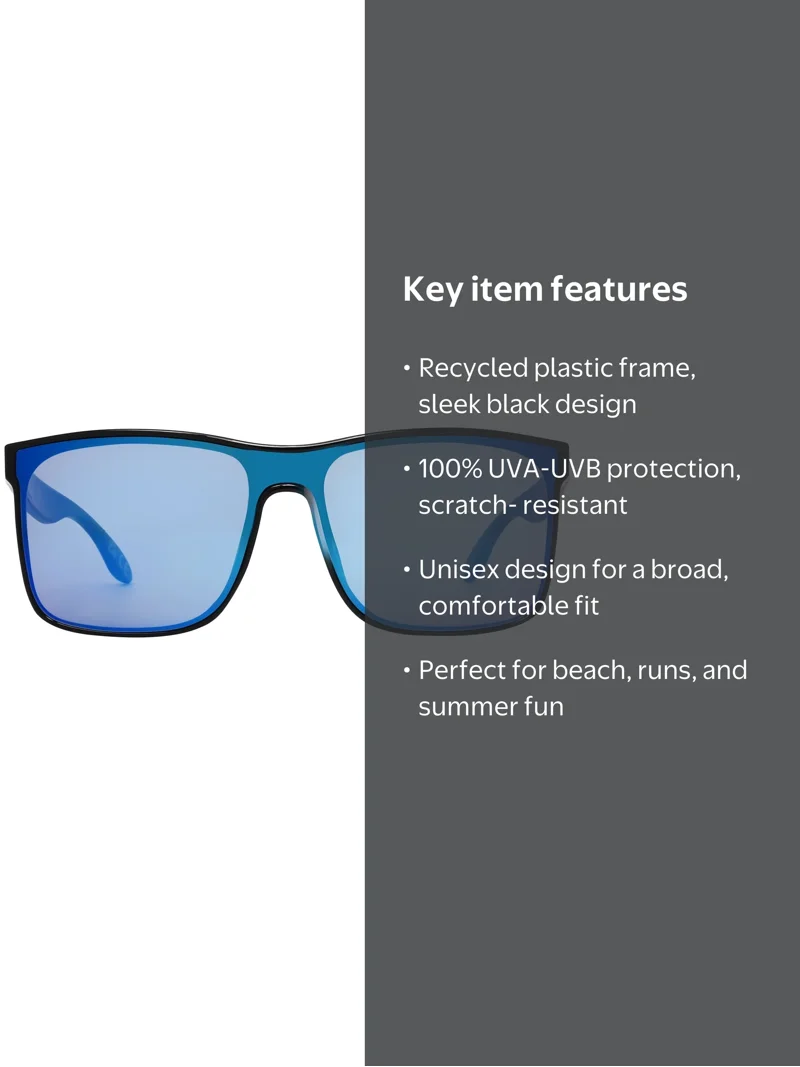 Panama Jack x Foster Grant Men's Black Square Sunglasses, Recycled