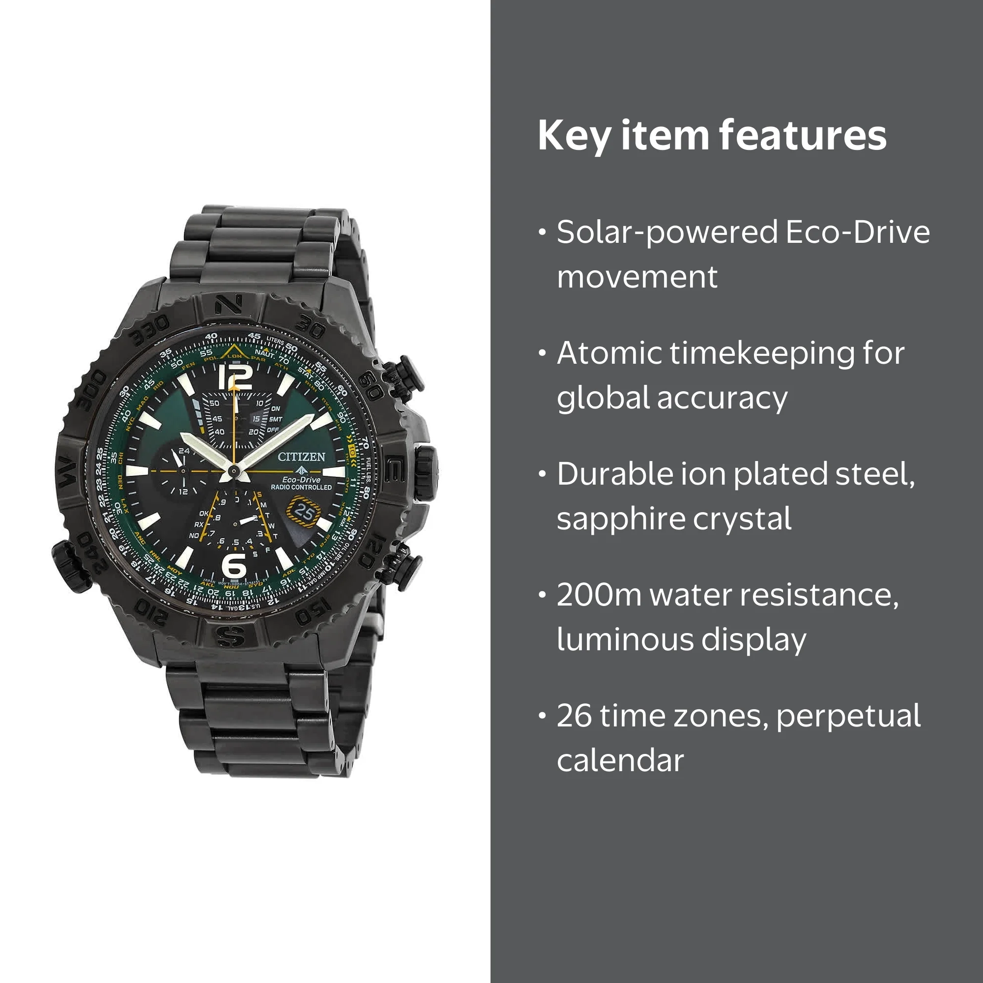 Citizen, Men's Eco-Drive A-T Navihawk Watch, AT8227-56X, Green