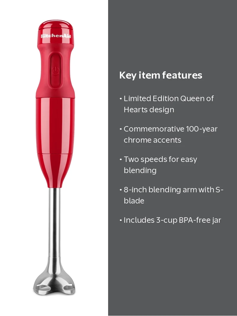 KitchenAid, Hand Blender, Passion Red, 2-Speed, 8