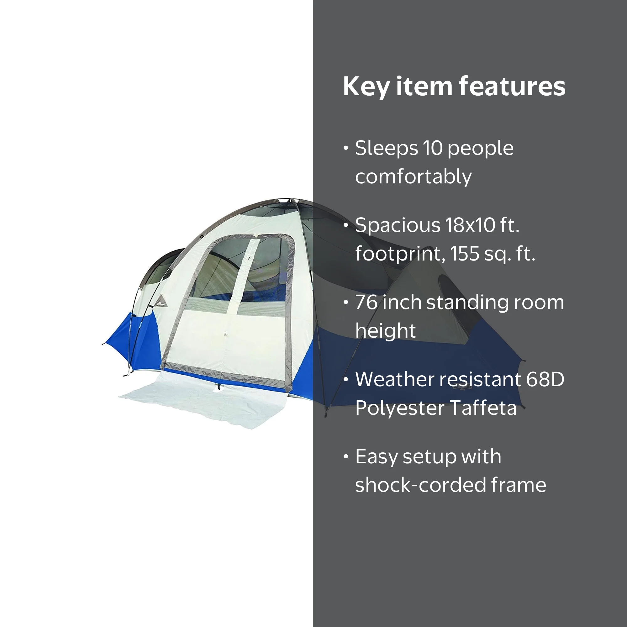 Wenzel Pinyon 10-Person Cabin Tent, Blue - Walmart.com