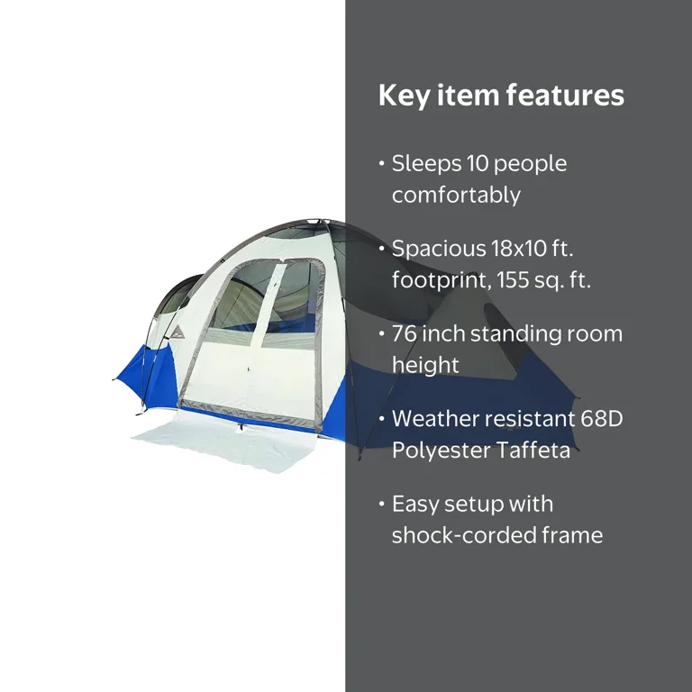 Wenzel Pinyon 10-Person Cabin Tent, Blue - Walmart.com