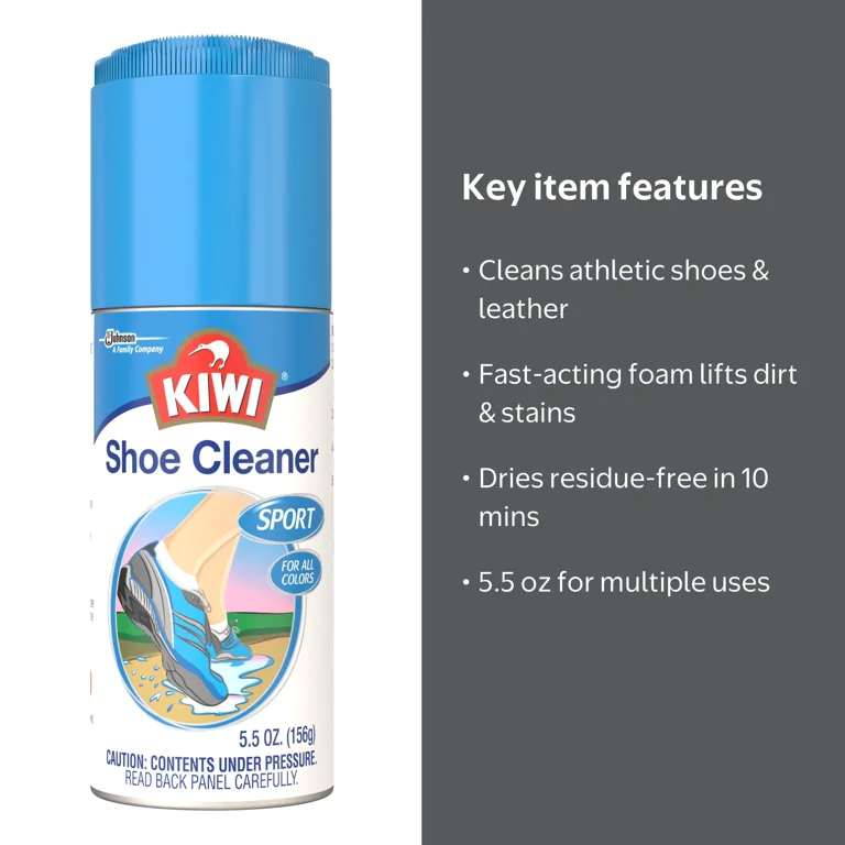 KIWI Quick Dry Foam Sneaker Cleaner, Sport Shoe Fast Acting, 5.5