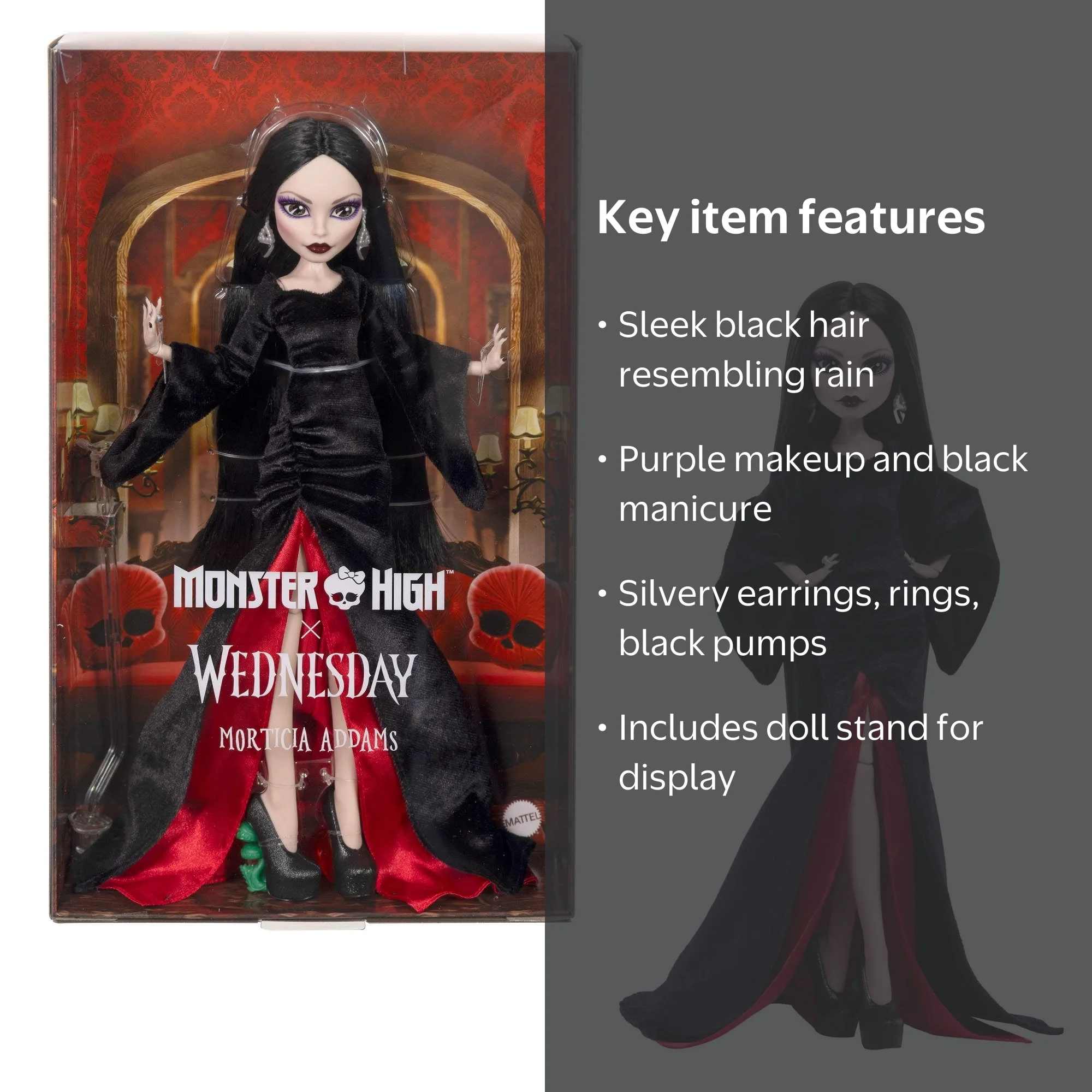 メ*1様 Monster High x Wednesday Morticia D Monster High x Wednesday Collectible Doll, Morticia Addams in