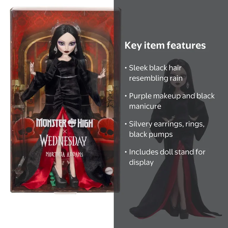 Monster High, Collectible Doll, Morticia Addams, Black Velvet