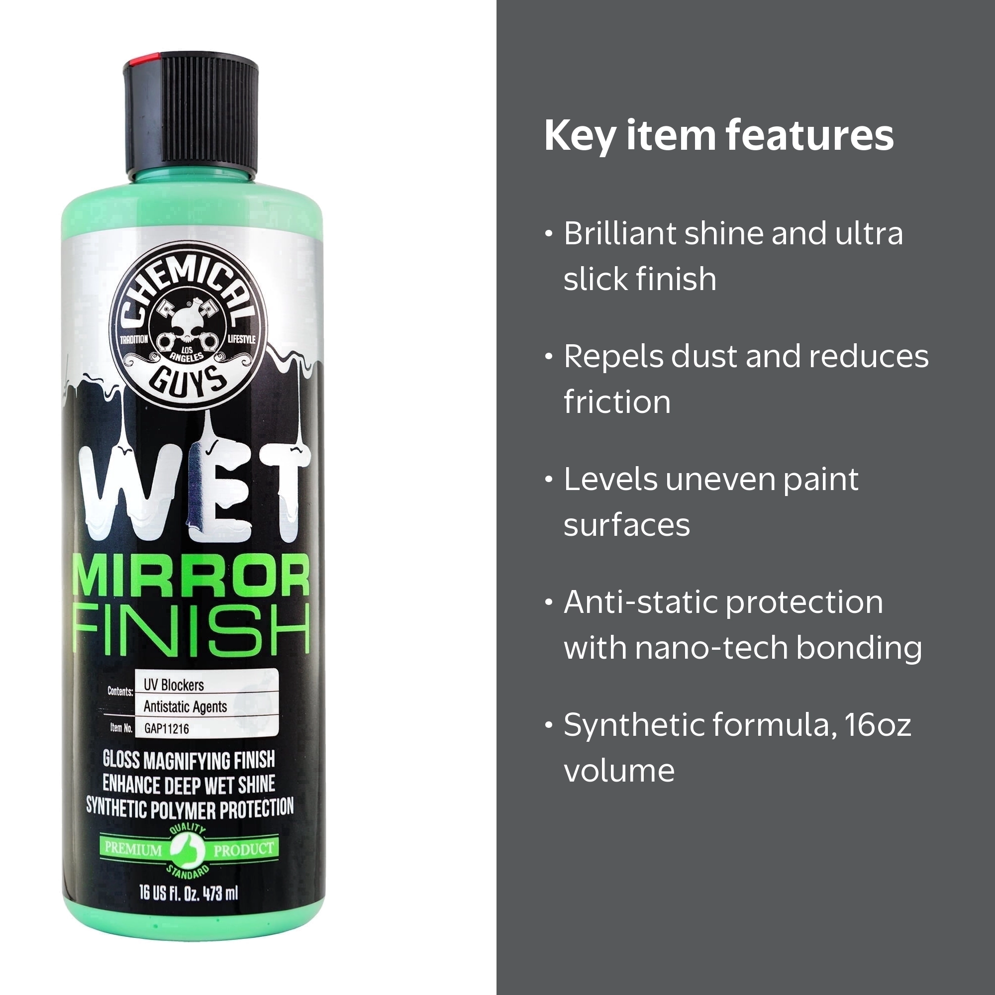 Chemical Guys Wet Mirror Finish Ultra Slick Gloss Magnifier - 16oz